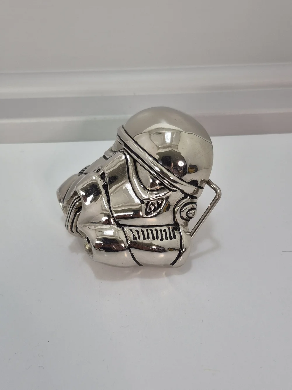 Polished Chrome  Stormtrooper Helmet Belt Buckle